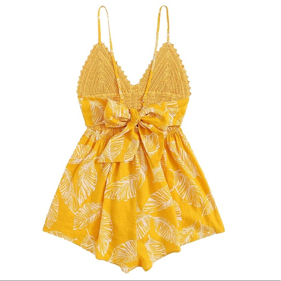 Dresses & Skirts - NEW Yellow Crochet Romper